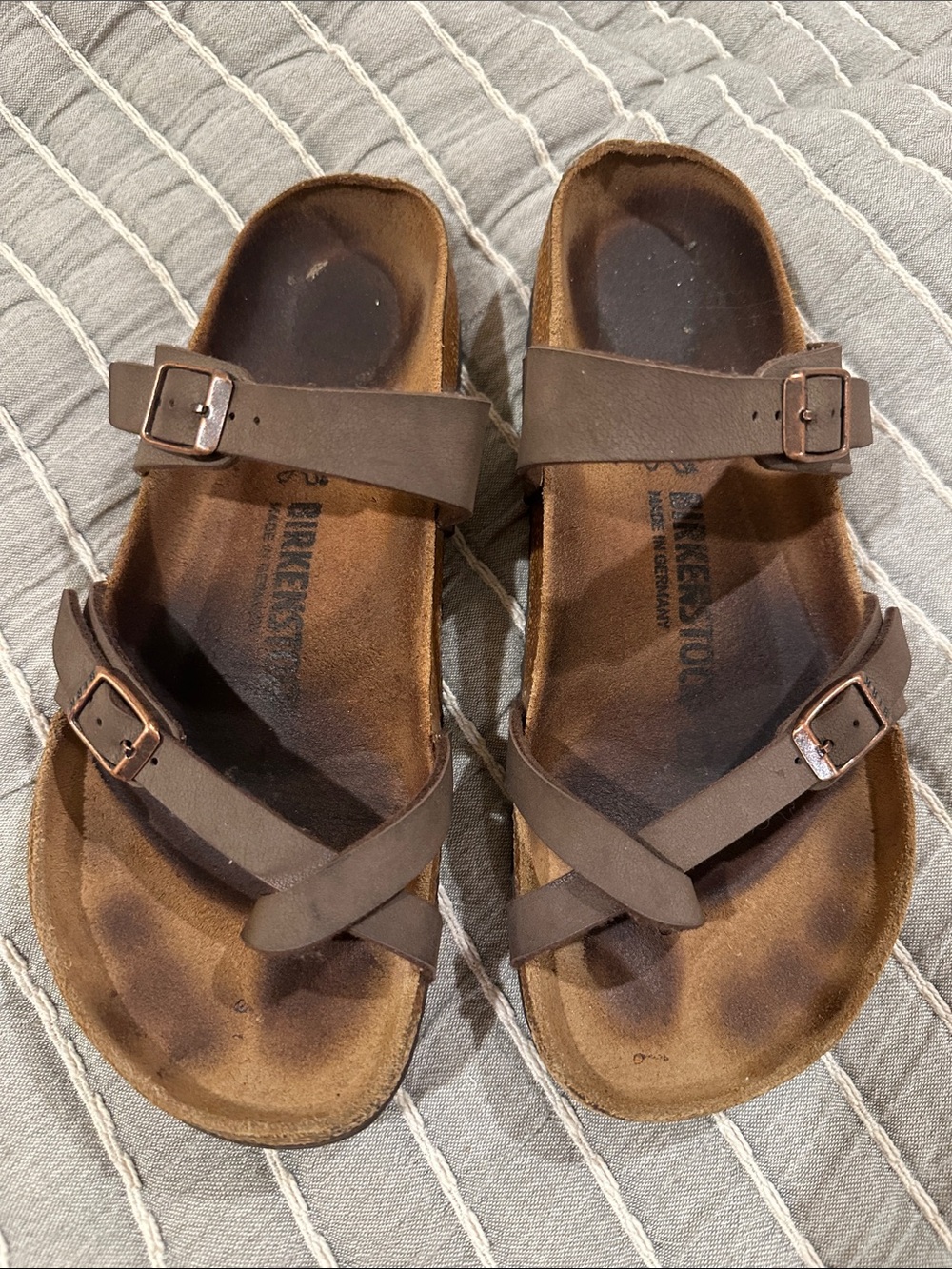Birkenstock Brown Kids Two- Strap Cross Toe Sandals